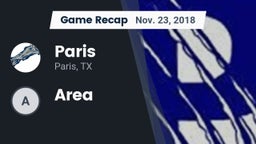 Recap: Paris  vs. Area 2018