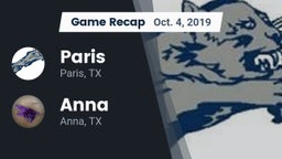 Recap: Paris  vs. Anna  2019
