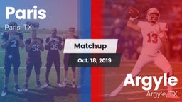 Matchup: Paris  vs. Argyle  2019