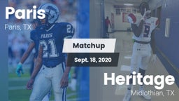 Matchup: Paris  vs. Heritage  2020