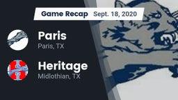 Recap: Paris  vs. Heritage  2020