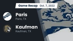 Recap: Paris  vs. Kaufman  2022