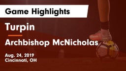 Turpin  vs Archbishop McNicholas  Game Highlights - Aug. 24, 2019