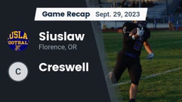 Recap: Siuslaw  vs. Creswell  2023