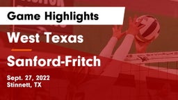 West Texas  vs Sanford-Fritch Game Highlights - Sept. 27, 2022