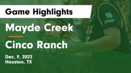 Mayde Creek  vs Cinco Ranch  Game Highlights - Dec. 9, 2022