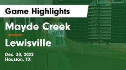 Mayde Creek  vs Lewisville  Game Highlights - Dec. 30, 2022