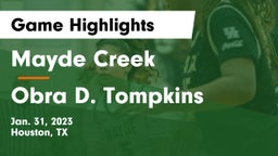 Mayde Creek  vs Obra D. Tompkins  Game Highlights - Jan. 31, 2023