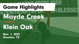 Mayde Creek  vs Klein Oak  Game Highlights - Nov. 7, 2023