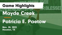 Mayde Creek  vs Patricia E. Paetow  Game Highlights - Nov. 28, 2023
