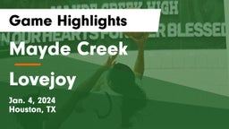 Mayde Creek  vs Lovejoy  Game Highlights - Jan. 4, 2024