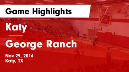 Katy  vs George Ranch  Game Highlights - Nov 29, 2016