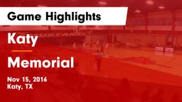 Katy  vs Memorial Game Highlights - Nov 15, 2016