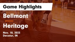 Bellmont  vs Heritage  Game Highlights - Nov. 18, 2023