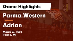 Parma Western  vs Adrian  Game Highlights - March 23, 2021