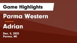 Parma Western  vs Adrian  Game Highlights - Dec. 5, 2023