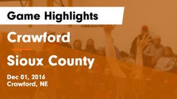 Crawford  vs Sioux County Game Highlights - Dec 01, 2016