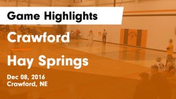 Crawford  vs Hay Springs  Game Highlights - Dec 08, 2016