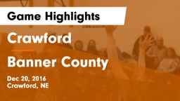 Crawford  vs Banner County Game Highlights - Dec 20, 2016