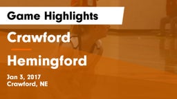 Crawford  vs Hemingford Game Highlights - Jan 3, 2017