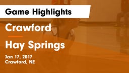 Crawford  vs Hay Springs Game Highlights - Jan 17, 2017