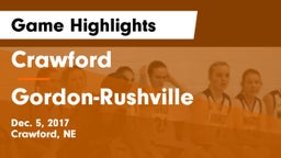 Crawford  vs Gordon-Rushville  Game Highlights - Dec. 5, 2017