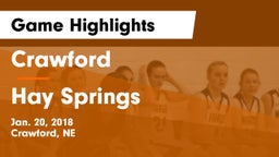 Crawford  vs Hay Springs Game Highlights - Jan. 20, 2018