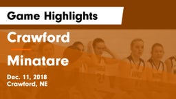Crawford  vs Minatare Game Highlights - Dec. 11, 2018