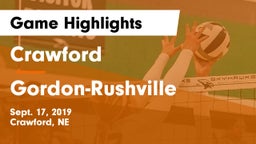 Crawford  vs Gordon-Rushville  Game Highlights - Sept. 17, 2019