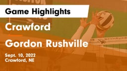 Crawford  vs Gordon Rushville Game Highlights - Sept. 10, 2022