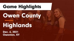 Owen County  vs Highlands  Game Highlights - Dec. 6, 2021