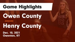 Owen County  vs Henry County  Game Highlights - Dec. 10, 2021