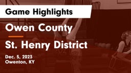 Owen County  vs St. Henry District  Game Highlights - Dec. 5, 2023