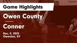 Owen County  vs Conner  Game Highlights - Dec. 9, 2023