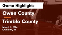 Owen County  vs Trimble County  Game Highlights - March 1, 2024