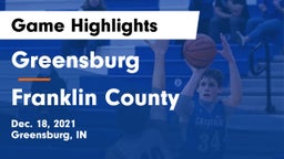 Greensburg  vs Franklin County  Game Highlights - Dec. 18, 2021