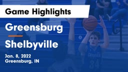 Greensburg  vs Shelbyville  Game Highlights - Jan. 8, 2022