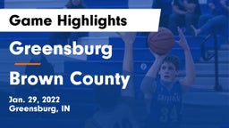 Greensburg  vs Brown County  Game Highlights - Jan. 29, 2022