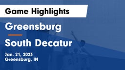 Greensburg  vs South Decatur  Game Highlights - Jan. 21, 2023