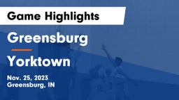 Greensburg  vs Yorktown  Game Highlights - Nov. 25, 2023