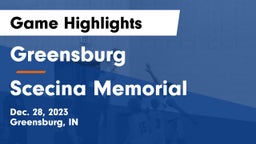 Greensburg  vs Scecina Memorial  Game Highlights - Dec. 28, 2023