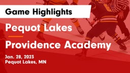 Pequot Lakes  vs Providence Academy  Game Highlights - Jan. 28, 2023