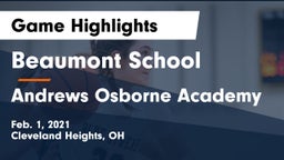Beaumont School vs Andrews Osborne Academy Game Highlights - Feb. 1, 2021