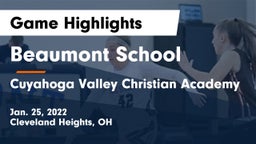 Beaumont School vs Cuyahoga Valley Christian Academy  Game Highlights - Jan. 25, 2022
