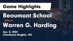 Beaumont School vs Warren G. Harding  Game Highlights - Jan. 8, 2024
