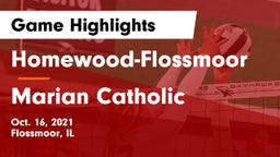 Homewood-Flossmoor  vs Marian Catholic  Game Highlights - Oct. 16, 2021