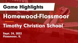 Homewood-Flossmoor  vs Timothy Christian School Game Highlights - Sept. 24, 2022