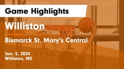 Williston  vs Bismarck St. Mary's Central  Game Highlights - Jan. 5, 2024