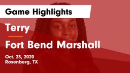 Terry  vs Fort Bend Marshall  Game Highlights - Oct. 23, 2020