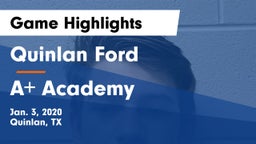 Quinlan Ford  vs A Academy Game Highlights - Jan. 3, 2020